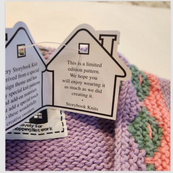 VTG Storybook Knits HANDKNIT Sweater Cardigan Southwestern Cactus - Picture 14 of 14